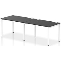 Impulse Bench Single Row 2 Person 1200 White Frame Office Bench Desk Black
