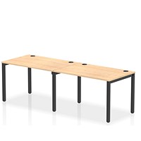 Impulse Bench Single Row 2 Person 1200 Black Frame Office Bench Desk Maple