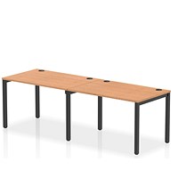 Impulse Bench Single Row 2 Person 1200 Black Frame Office Bench Desk Oak Impulse Bench Single Row 2 Person 1200 Black Frame Office Bench Desk Oak