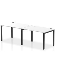 Impulse Bench Single Row 2 Person 1200 Black Frame Office Bench Desk White