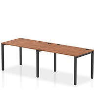 Impulse Bench Single Row 2 Person 1200 Black Frame Office Bench Desk Walnut