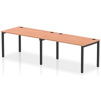 Impulse Bench Single Row 2 Person 1400 Black Frame Office Bench Desk Beech