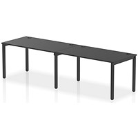 Impulse Bench Single Row 2 Person 1400 Black Frame Office Bench Desk Black