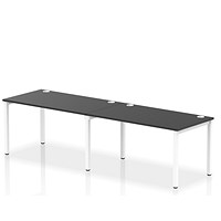 Impulse Bench Single Row 2 Person 1400 White Frame Office Bench Desk Black