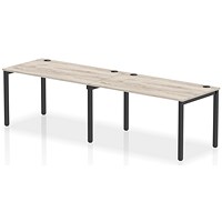 Impulse Bench Single Row 2 Person 1400 Black Frame Office Bench Desk Grey Oak