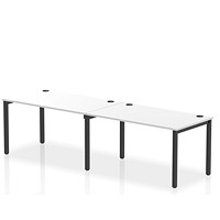 Impulse Bench Single Row 2 Person 1400 Black Frame Office Bench Desk White