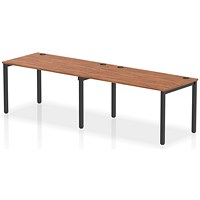Impulse Bench Single Row 2 Person 1400 Black Frame Office Bench Desk Walnut