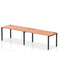Impulse Bench Single Row 2 Person 1600 Black Frame Office Bench Desk Beech