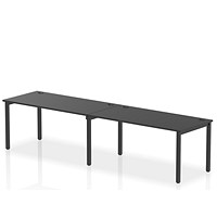 Impulse Bench Single Row 2 Person 1600 Black Frame Office Bench Desk Black