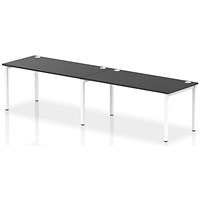 Impulse Bench Single Row 2 Person 1600 White Frame Office Bench Desk Black