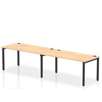 Impulse Bench Single Row 2 Person 1600 Black Frame Office Bench Desk Maple