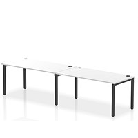 Impulse Bench Single Row 2 Person 1600 Black Frame Office Bench Desk White