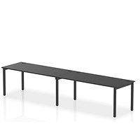 Impulse Bench Single Row 2 Person 1800 Black Frame Office Bench Desk Black