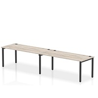 Impulse Bench Single Row 2 Person 1800 Black Frame Office Bench Desk Grey Oak