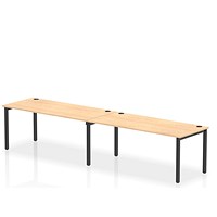 Impulse Bench Single Row 2 Person 1800 Black Frame Office Bench Desk Maple