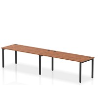Impulse Bench Single Row 2 Person 1800 Black Frame Office Bench Desk Walnut