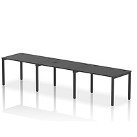 Impulse Bench Single Row 3 Person 1200 Black Frame Office Bench Desk Black