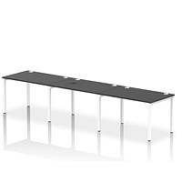 Impulse Bench Single Row 3 Person 1200 White Frame Office Bench Desk Black