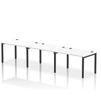 Impulse Bench Single Row 3 Person 1200 Black Frame Office Bench Desk White