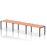 Impulse Bench Single Row 3 Person 1400 Black Frame Office Bench Desk Beech
