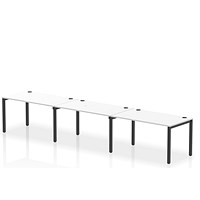 Impulse Bench Single Row 3 Person 1400 Black Frame Office Bench Desk White