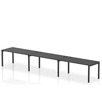 Impulse Bench Single Row 3 Person 1600 Black Frame Office Bench Desk Black
