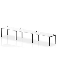 Impulse Bench Single Row 3 Person 1600 Black Frame Office Bench Desk White