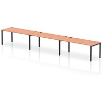 Impulse Bench Single Row 3 Person 1800 Black Frame Office Bench Desk Beech