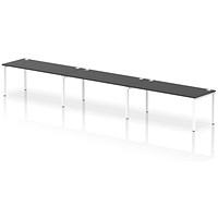 Impulse Bench Single Row 3 Person 1800 White Frame Office Bench Desk Black