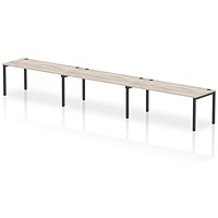 Impulse Bench Single Row 3 Person 1800 Black Frame Office Bench Desk Grey Oak