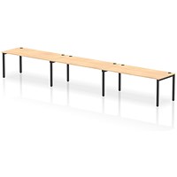 Impulse Bench Single Row 3 Person 1800 Black Frame Office Bench Desk Maple