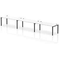 Impulse Bench Single Row 3 Person 1800 Black Frame Office Bench Desk White