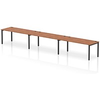 Impulse Bench Single Row 3 Person 1800 Black Frame Office Bench Desk Walnut