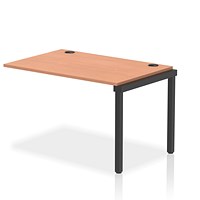 Impulse Bench Single Row Ext Kit 1200 Black Frame Office Bench Desk Beech