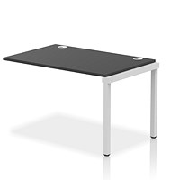 Impulse Bench Single Row Ext Kit 1200 Silver Frame Office Bench Desk Black