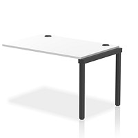 Impulse Bench Single Row Ext Kit 1200 Black Frame Office Bench Desk White