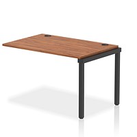 Impulse Bench Single Row Ext Kit 1200 Black Frame Office Bench Desk Walnut