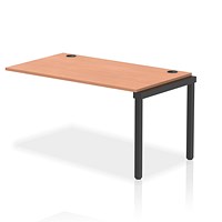 Impulse Bench Single Row Ext Kit 1400 Black Frame Office Bench Desk Beech
