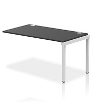 Impulse Bench Single Row Ext Kit 1400 Silver Frame Office Bench Desk Black