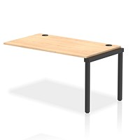 Impulse Bench Single Row Ext Kit 1400 Black Frame Office Bench Desk Maple