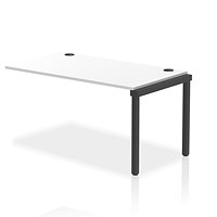 Impulse Bench Single Row Ext Kit 1400 Black Frame Office Bench Desk White