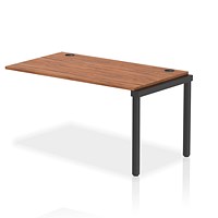 Impulse Bench Single Row Ext Kit 1400 Black Frame Office Bench Desk Walnut