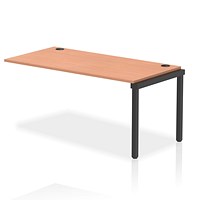 Impulse Bench Single Row Ext Kit 1600 Black Frame Office Bench Desk Beech
