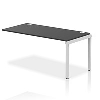 Impulse Bench Single Row Ext Kit 1600 Silver Frame Office Bench Desk Black