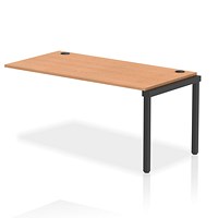 Impulse Bench Single Row Ext Kit 1600 Black Frame Office Bench Desk Oak