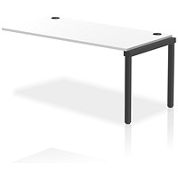 Impulse Bench Single Row Ext Kit 1600 Black Frame Office Bench Desk White