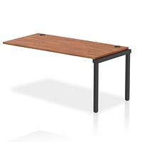 Impulse Bench Single Row Ext Kit 1600 Black Frame Office Bench Desk Walnut