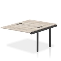 Impulse Bench B2B Ext Kit 1200 Black Frame Office Bench Desk Grey Oak