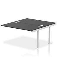 Impulse Bench B2B Ext Kit 1400 Silver Frame Office Bench Desk Black