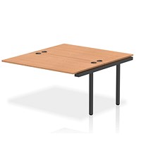Impulse Bench B2B Ext Kit 1400 Black Frame Office Bench Desk Oak Impulse Bench B2B Ext Kit 1400 Black Frame Office Bench Desk Oak